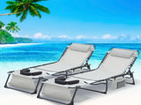 Face Down Chaise Lounge Chair 5-Position Adjustable Sunbathing, Foldable Tanning Chair with Face& W3162P449077