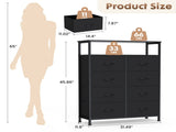 8 Drawers Fabric Dresser, Clothes Storing, Storage Tower Organizer TV Stand, for Bedrooms, 13668556