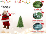 7FT Slim Christmas Tree 1180Tips, PEPVC Branches, Hinged Design for Easy Setup, Stable Metal T3637P598496