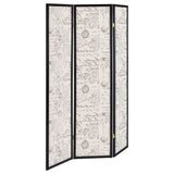 Beige and Espresso 3-panel Folding Screen B062P145591