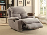 Grey Recliner with Cup Holder B062P215453