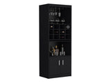 Pisek Bar Cabinet 5-Tier, Wine Cabinet, Liquor Cabinet, 12 Bottle Cubbies, 5 Shelves, Black B097P199747