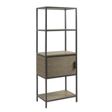 ZUN 3-Shelf Bookcase with Storage Cabinet B035118581