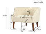 Modern Club Chair with Button-Tufted Back & Tonal Piping Contemporary Upholstered Tub Chair with N767P266718B