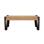 ZUN Natural and Matte Black Top Coffee Table B062P153630