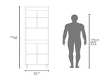 White Double Cabinet Kitchen Pantry with Open Storage B062P290273