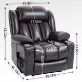 Dual Motor Infinite Position Up to 350 LBS Leatherair Power Lift Recliner Chair, Heavy Duty Motion W3224P290206