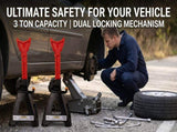 3 Ton Jack Stands Pair, HeavyDuty Adjustable Steel Car Jack Stands with Locking Pin, Safety Lifting 35123553