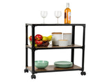 Multipurpose Rolling Cart with 3 Tiers, Mobile Office Storage Organizer, Metal, MDF, Brown 85217897
