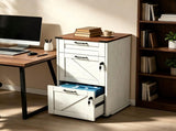 () Barn Door 3-Drawer P2 Particleboard Melamine-Faced Wooden Filing Cabinet 10192026