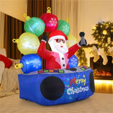 6ft Xmas Inflatable DJ Santa - RGB LED Orbs Music Mute Mode Stakes/Ropes Quick Setup Outdoor Party 68151189
