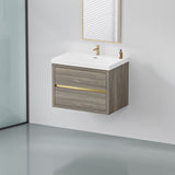 30" Wall-Mounted Bathroom Vanity with Sink, Floating Bathroom Storage Cabinet with Stone Resin W1573P211184