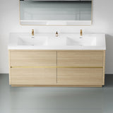 72" Freestanding Bathroom Vanity with Double Sinks, Bathroom Storage Vanity Cabinet with Stone Resin W1573P211193
