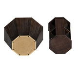 31.5 "Octagonal Black Walnut Rubber wood Set of Two Coffee Table, Coffee Table, Living Room W757P203140