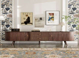 70 Inch Mid Century Modern TV Stand, TV Stand for 80 Inch TV, TV Stand with Tambour Doors, Fluted N710P419840P