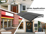 Awning for Door Entrance with Drainage Sink, 40x80 Inch Window Canopy Exterior, UV Rain Snow 14392151