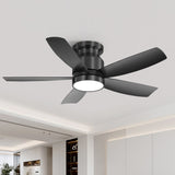 42 Inch Flush Mount Ceiling Fans with LED Light 22W and Remote Control 5 ABS Fan Blades for Bedroom W882P293991
