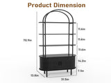 Arched Ceiling 4-Layer Open Shelving Double-Door Roller Shutter Display Case Display Rack with 44561009