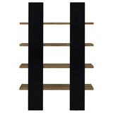 Mystrene Black and Walnut 4-Shelf Bookcase B062P153769