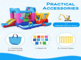 6-in-1 Inflatable Bouncer Castle with Climbing Wall, Ring Toss, Punching Bag, Ideal Gift for 21842038