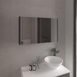 Bouti 19.7" H x 31.5" W Double Door Mirror Medicine Cabinet, Three interior Shelves for Bathroom, B200P240249