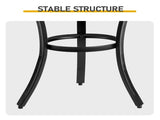 Outdoor Round Side Table, Small Metal Table Patio End Table Coffee Bistro Table for Indoor Outdoor, 55146509