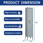 ZUN 1 Door 66"H Metal Lockers With Lock for Employees,Storage Locker Cabinet for Home Gym Office School 46808843