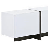 White & Black Contemporary Rectangle Design TV Stand, Unique Style TV Console Table 42184510
