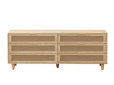 59.06"6-Drawers Rattan Storage Cabinet Rattan Drawer with White Drawer Slides,for Bedroom,Living W757P162758