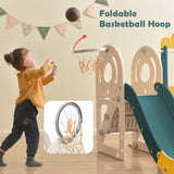 ZUN Kids Slide with Bus Play Structure, Bus Toy with Slide for Toddlers, Bus Slide Set with Basketball 01214672