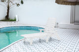 Lounge Chair Outdoor with Wood Texture, Oversized Chaise Chair with 5 Positions, HDPE, Patio W2103P254599