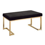 Black and Champagne Bench with C Metal Base B062P189145
