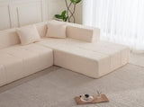 105.5" Modular L-Shaped Sectional Floor Couch, Deep Seat Tufted Comfy Sofa set with Chaise for 11447137