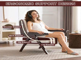 Modern armchair Widened armrests on both sides Solid wood legs Comfortable to sit on, casual reading W1249P479887