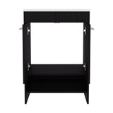 Bathroom Vanity with Sink, 2 Doors, 2 Shelves, Black Wengue B097P350322