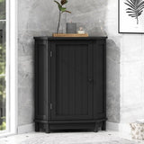 ZUN Black Bathroom Cabinet Triangle Corner Storage Cabinet with Adjustable Shelf Modern Style MDF Board N725P172615B