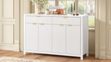 Modern Wave-Pattern Sideboard Cabinet with 2 Drawers and 4 Doors, 3-Level Adjustable Shelves, N711P269068K