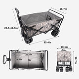 ZUN Collapsible Heavy Duty Beach Wagon Cart Outdoor Folding Utility Camping Garden Beach Cart with 55024539