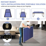 DOUBLE FISH Mid-Size Portable Ping Pong Table, 4ft Compact Foldable Table Tennis Table Set with Net, 84548710