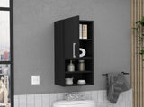 Medicine Single Door Cabinet 31"H, Two External Shelves, Two Interior Shelves, Black B097132933