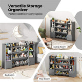 Gray Multi-Functional Kids Storage Shelf - Toy OrganizerBookcase, 56"x12"x39", Anti-Toppling, 74838693