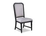 Beautiful Traditional 2pc Dark Brown Finish Gray Upholstered Fabric Seat Back Cushion Dining Chair B011P165074