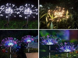 Warm white 6-pack 120 LED 8-mode solar fireworks light, outdoor garden waterproof fireworks light, 62955353