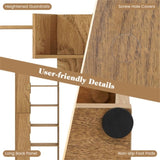 Natural 6-Tier Bookshelf Wooden Bookcase 40895702