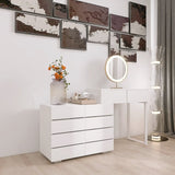 ZUN Extended Desktop 10 Drawers Chest of Drawer without Handle White Color Vanity W2139134918