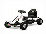 White Kids Pedal Go Kart Adjustable Seat, Rubber Wheels for Park Outdoor Ride 03069760