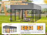 Dog Kennel Outdoor with Roof, 4.23'x7.81'x4.83' Welded Wire Enclosure, Heavy Duty Dog Crate with 76997181