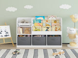 Kids Bookcase and Bookshelf, Multifunctional Bookcase with 3 Collapsible Fabric Drawers, Bookcase 45889754