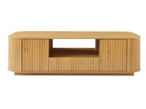 46.5"modern luxury oval coffee table with drawers and storage compartments, curved contour design, W1162P339120