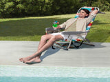 63*65*82cm Short Oxford Cloth Silver White Aluminum Tube Bearing 100kg Beach Chair Rainbow Stripes 99378183